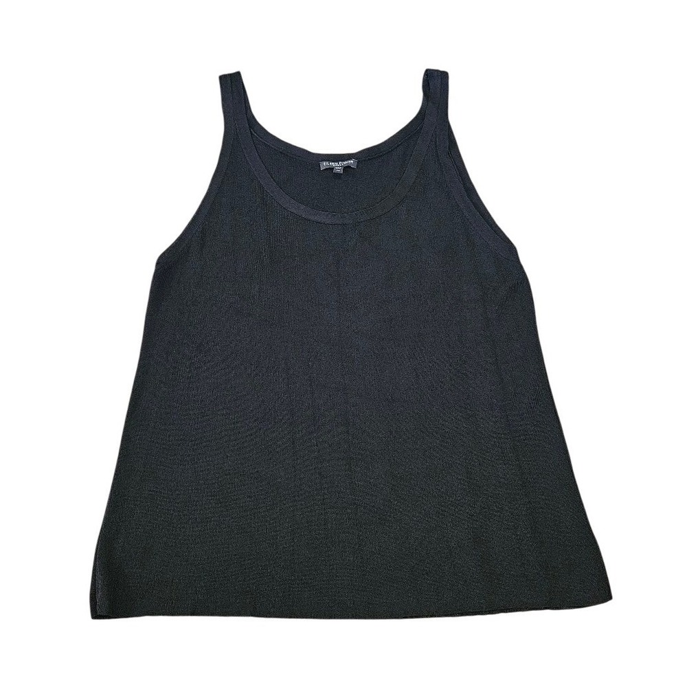 Eileen Fisher Black Knit Tank Top Scoop Neck Viscose Blend Plus Size 2X